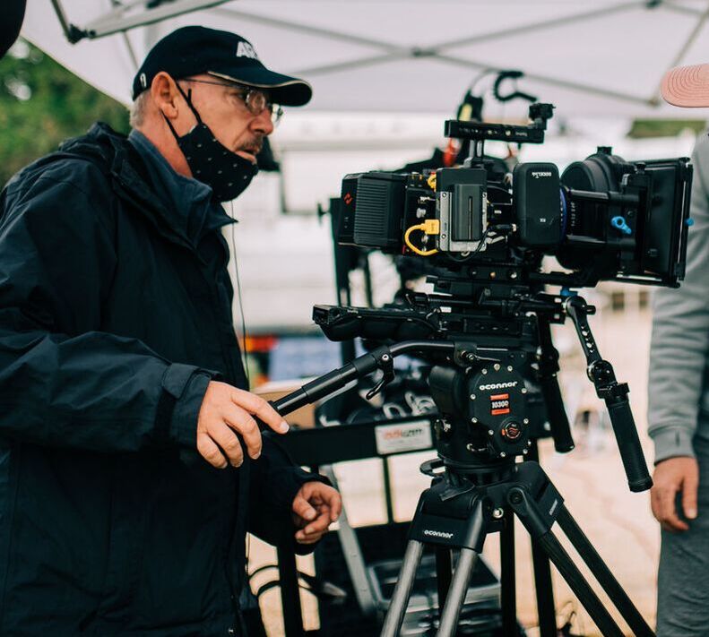 Lou Di Giorgio, film director, on set with his MAVO camera